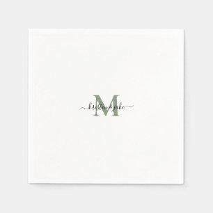 Guardanapo De Papel Sleek e Simples Monograma Swash Napkins