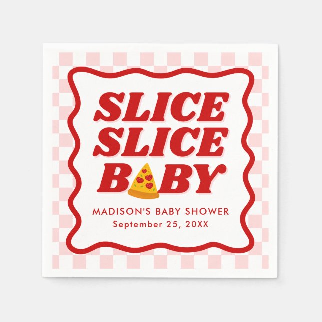 Guardanapo De Papel Slice Slice Baby Pizza Baby Shower (Frente)
