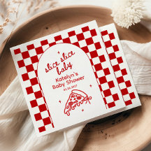 Slice Slice Baby Theme Pizza Baby Shower Napkins