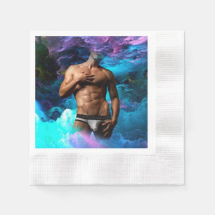 Guardanapo De Papel SlipperyJoe musculoso homem cueca bojo cósmico