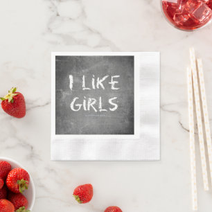 Guardanapo De Papel SlipperyJoe's Eu Gosto de Meninas quadro-negro suj