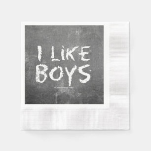 Guardanapo De Papel SlipperyJoe's Eu Gosto de Meninos quadro-negro suj