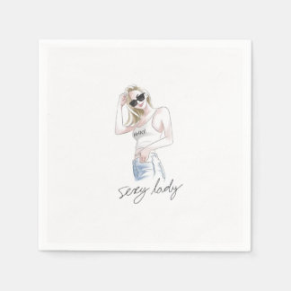 Guardanapo De Papel Slogan de senhora sexy com moça