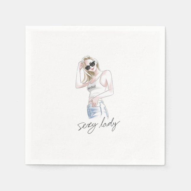 Guardanapo De Papel Slogan de senhora sexy com moça (Frente)