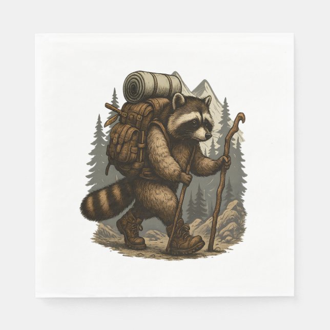 Guardanapo De Papel Sloth Camping Hiking (Frente)