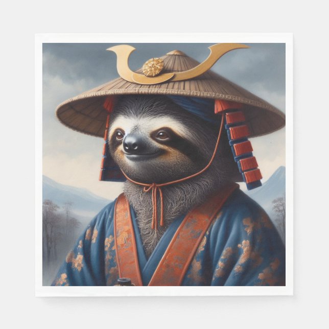 Guardanapo De Papel Sloth Samurai (Frente)