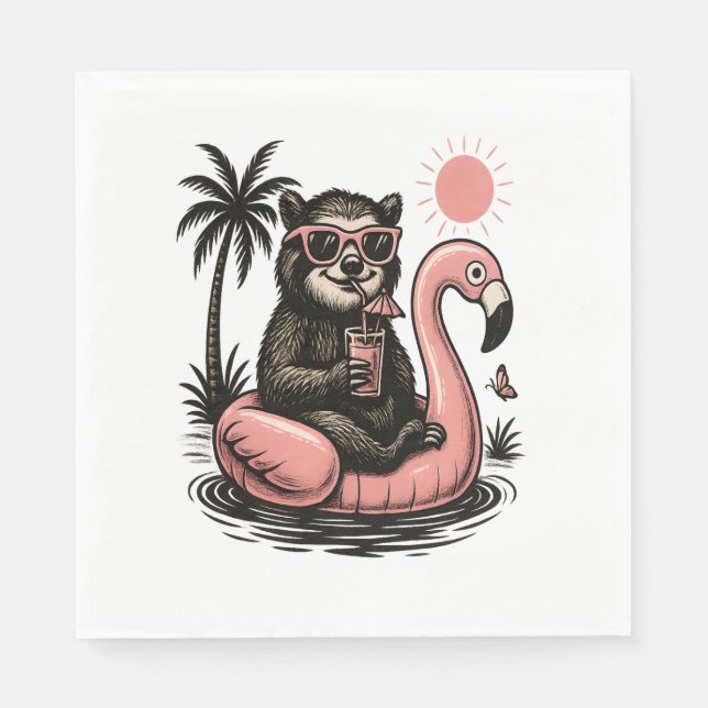 Guardanapo De Papel Sloth Summer Vibes (Frente)