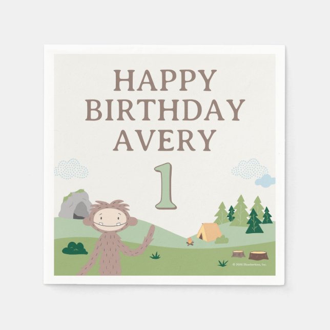 Guardanapo De Papel Slumberkins Bigfoot Birthday (Frente)