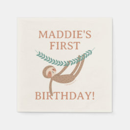 Guardanapo De Papel Slumberkins Sloth Birthday