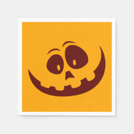 Guardanapo De Papel Smiley face de Halloween Laranja e Castanho
