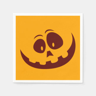 Guardanapo De Papel Smiley face de Halloween Laranja e Castanho