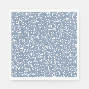 Guardanapo De Papel Smokey Blue com Notas Musicais Dançantes