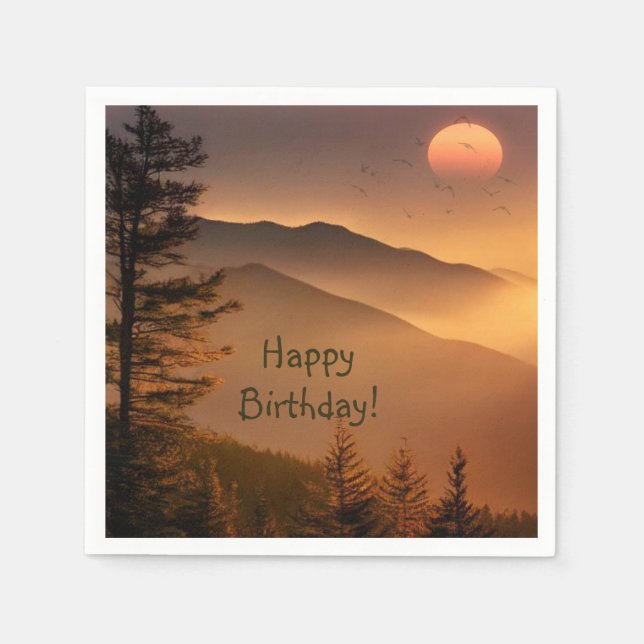 Guardanapo De Papel Smokey Mounts Birthday Napkins (Frente)