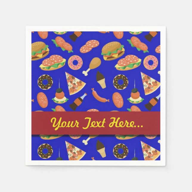 Guardanapo De Papel Snack Time Blue Picnic Napkins (Frente)