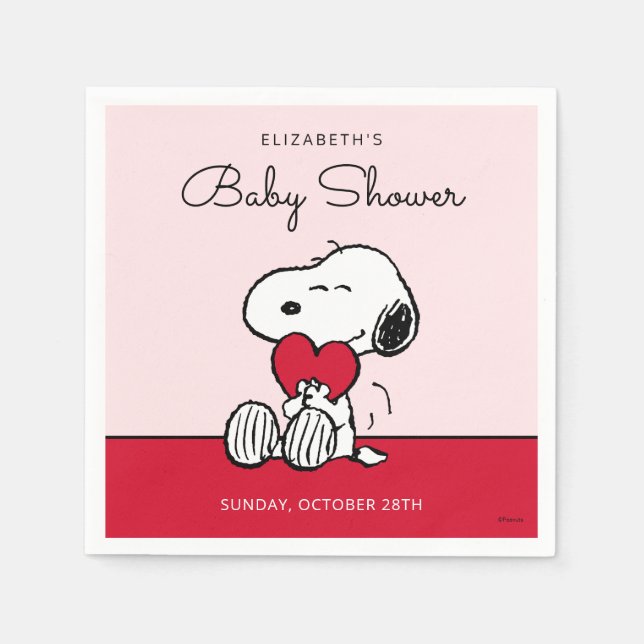 Guardanapo De Papel Snoopy | Little Sweetheart Baby Shower Napkins (Frente)