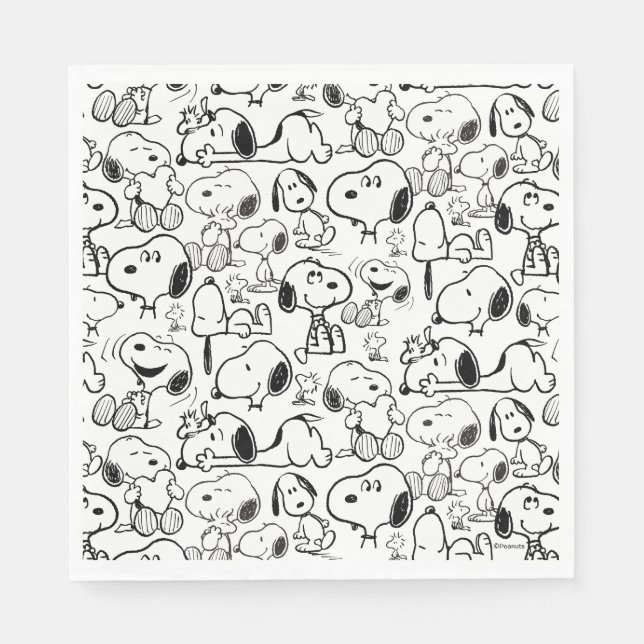 Guardanapo De Papel Snoopy Smile Giggle Laugh Pattern (Frente)