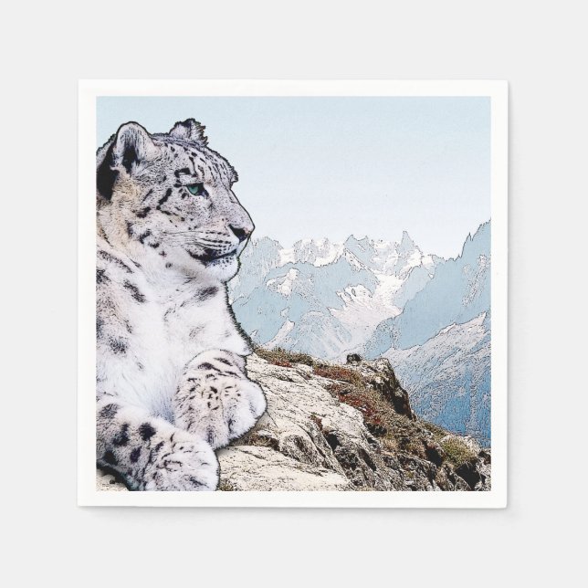 Guardanapo De Papel Snow Lepard (Frente)