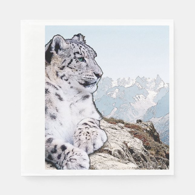 Guardanapo De Papel Snow Lepard (Frente)