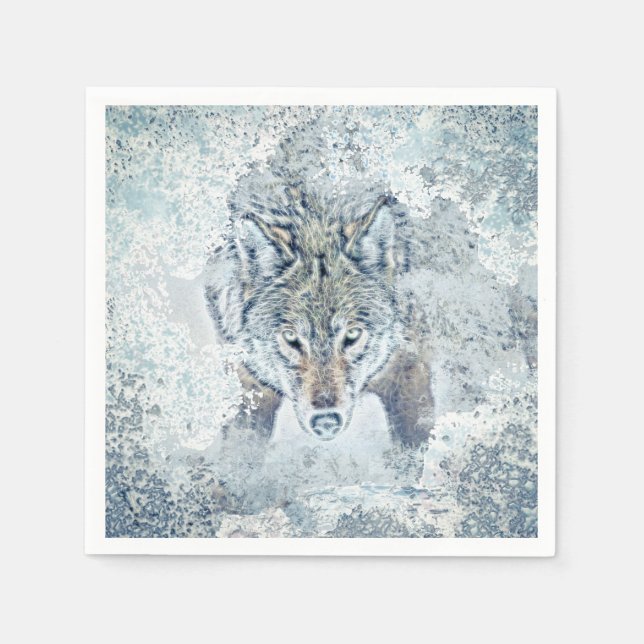 Guardanapo De Papel Snow Wolf Paper Napkin (Frente)