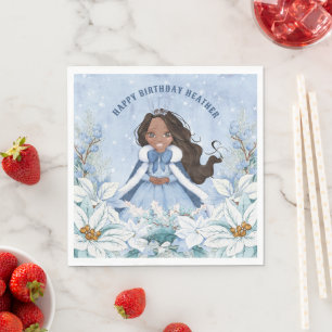Guardanapo De Papel Snowden Winter African American Princess Birthday