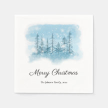 Snowden Winter Merry Christmas Paper Napkins