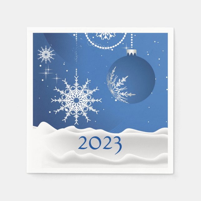 Guardanapo De Papel Snowflake Snow 2023 Add Name Paper (Frente)