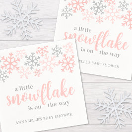 Guardanapo De Papel Snowflake Winter Girl Baby Shower