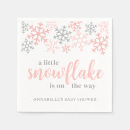 Guardanapo De Papel Snowflake Winter Girl Baby Shower