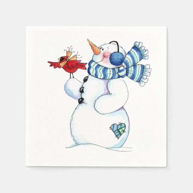 Guardanapo De Papel Snowman (Frente)