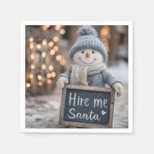 Guardanapo De Papel Snowman "Aluga-me Papais noeis"
