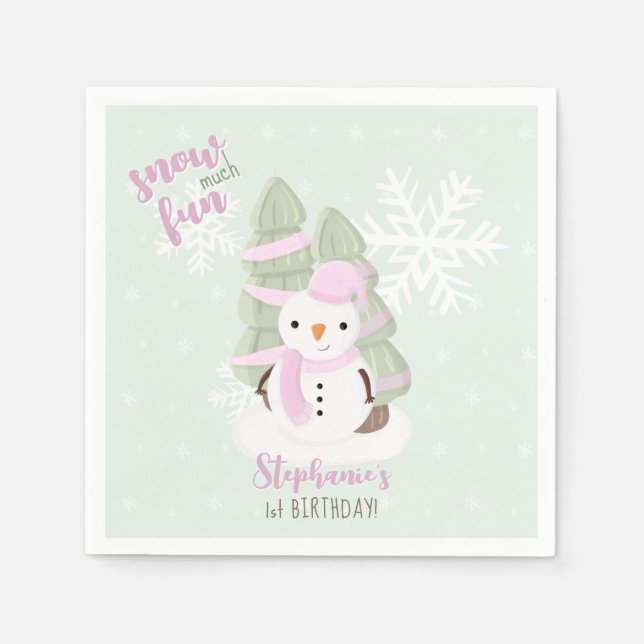 Guardanapo De Papel Snowman Christmas Napkins (Frente)
