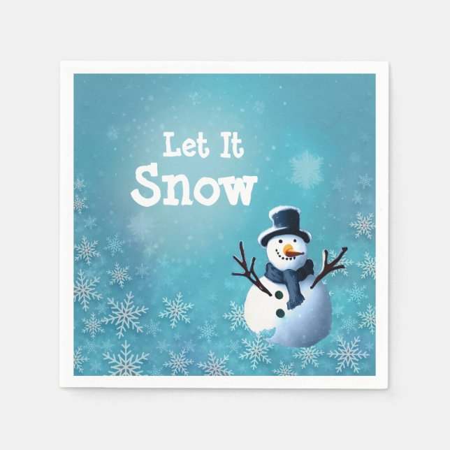 Guardanapo De Papel Snowman Cocktail (Frente)