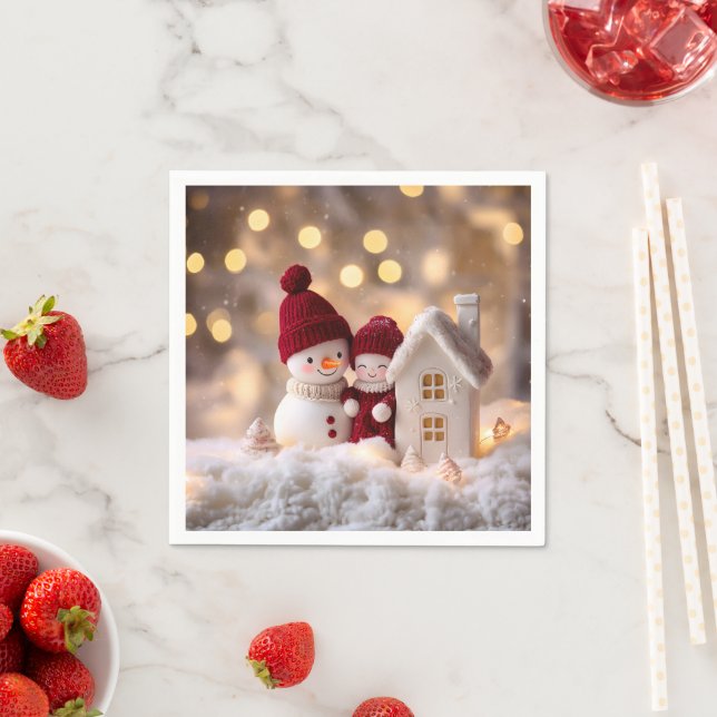 Guardanapo De Papel Snowman Frosty Siblings Winter Joy (Insitu)