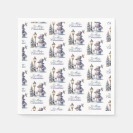 Guardanapo De Papel Snowman Napkin