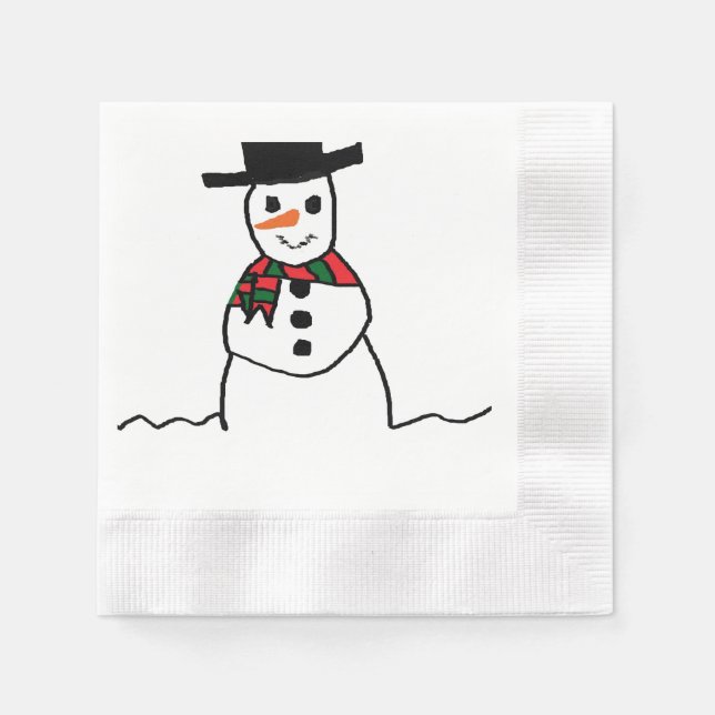 Guardanapo De Papel Snowman Paper Napkin (Frente)