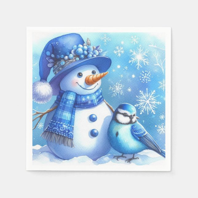 Guardanapo De Papel Snowman Paper Napkin (Frente)