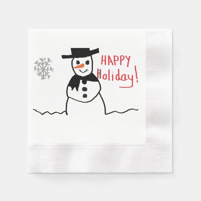 Guardanapo De Papel Snowman Paper Napkin (Frente)