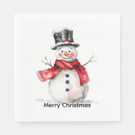 Guardanapo De Papel Snowman Red Scarf Christmas
