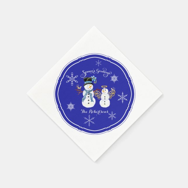 Guardanapo De Papel Snowman Snow Angel Snowflake Festa de inverno Feri (Canto)