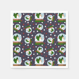 Guardanapo De Papel Snowman Snow Globes