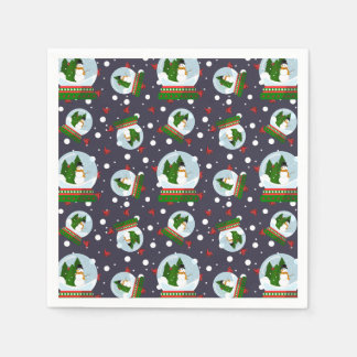 Guardanapo De Papel Snowman Snow Globes