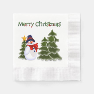 Guardanapo De Papel Snowman Winter Scene Napkins