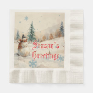 Guardanapo De Papel Snowman Winter-Themed
