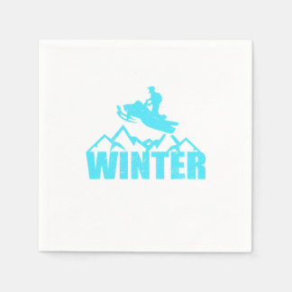 Guardanapo De Papel Snowmobile Silhouette Snowmobiling Rider Winter