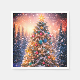 Guardanapo De Papel Snowy Christmas Tree Paper Napkins