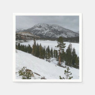 Guardanapo De Papel Snowy Ellery Lake California Fotografia de inverno