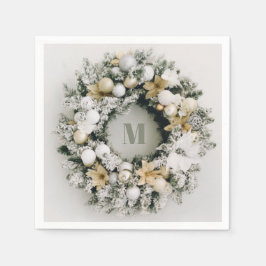 Guardanapo De Papel Snowy Pine Christmas Wreath