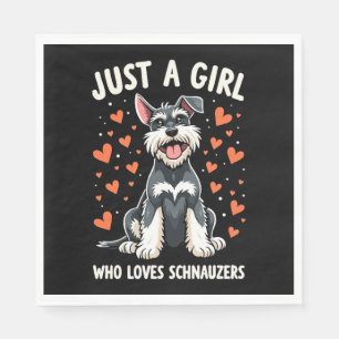 Guardanapo De Papel Só uma garota que ama Miniatura Schnauzer
