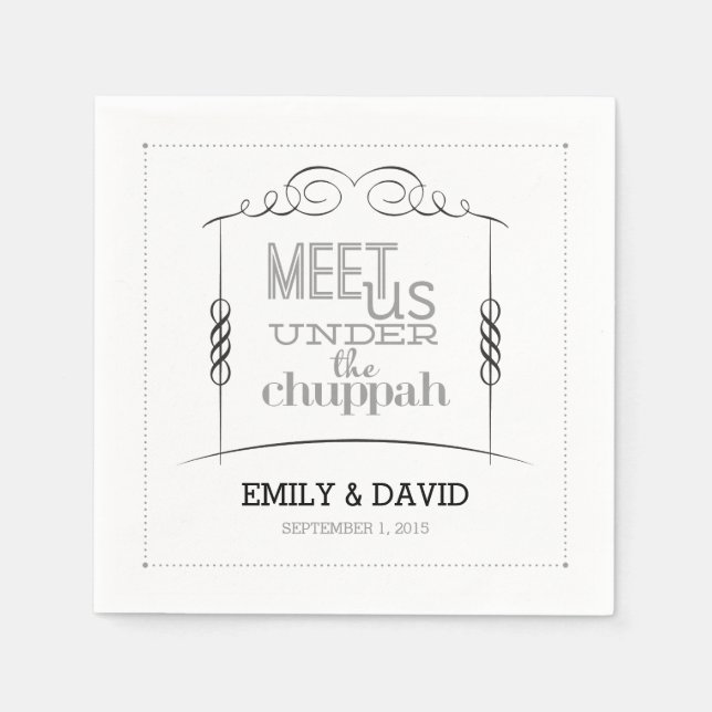 Guardanapo De Papel Sob o Casamento Judeu de Chuppah Napkins (Frente)