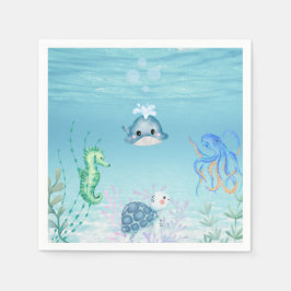 Guardanapo De Papel Sob o chá de fraldas oceânico